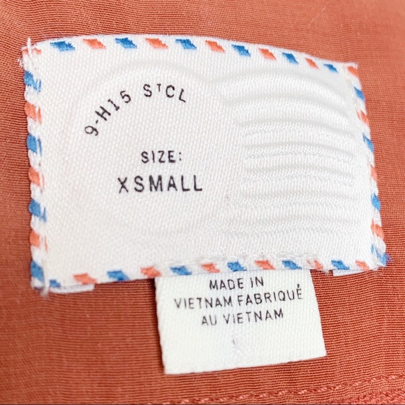 Anthro Postmark Orange West End Mixed Media Top XS - Picture 4 of 6